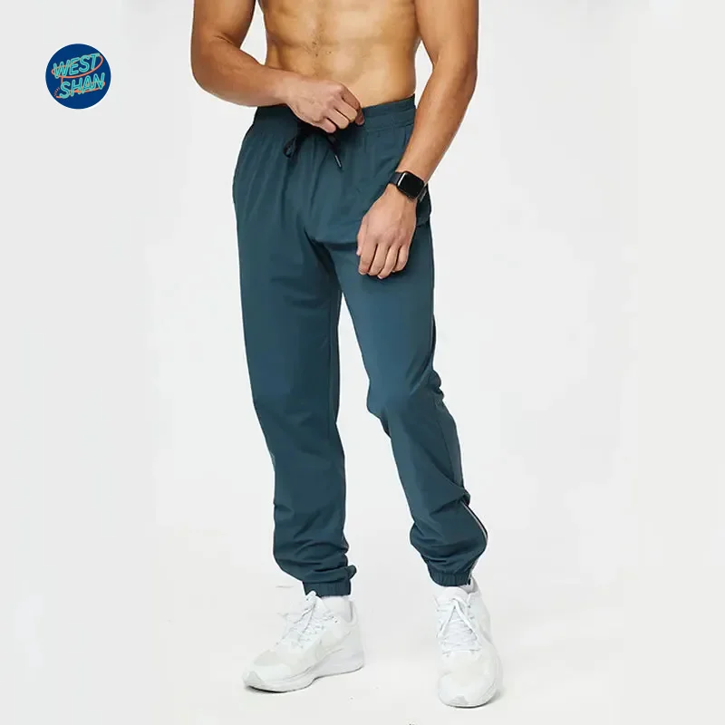 

WESTSHAN Top Quality EU US Summer Nylon Quick Dry Sports Lightweight Zipper Outdoor Fitness Active Wear Jogger Pants
