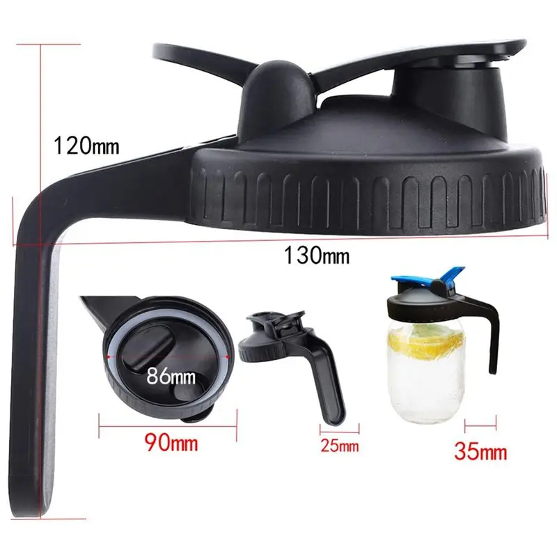 AA14 Jar Lids Wide Mouth,Flip Cap Lid with Handle with Leak-Proof Seal and Easy Pour Spout,Reusable Canning Lids