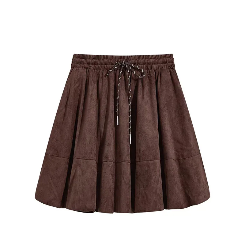 秋の西洋風セット レディース ドーパミン年齢軽減 ハロニットトップスと小さめメイラードショートスカートのツーピースセット