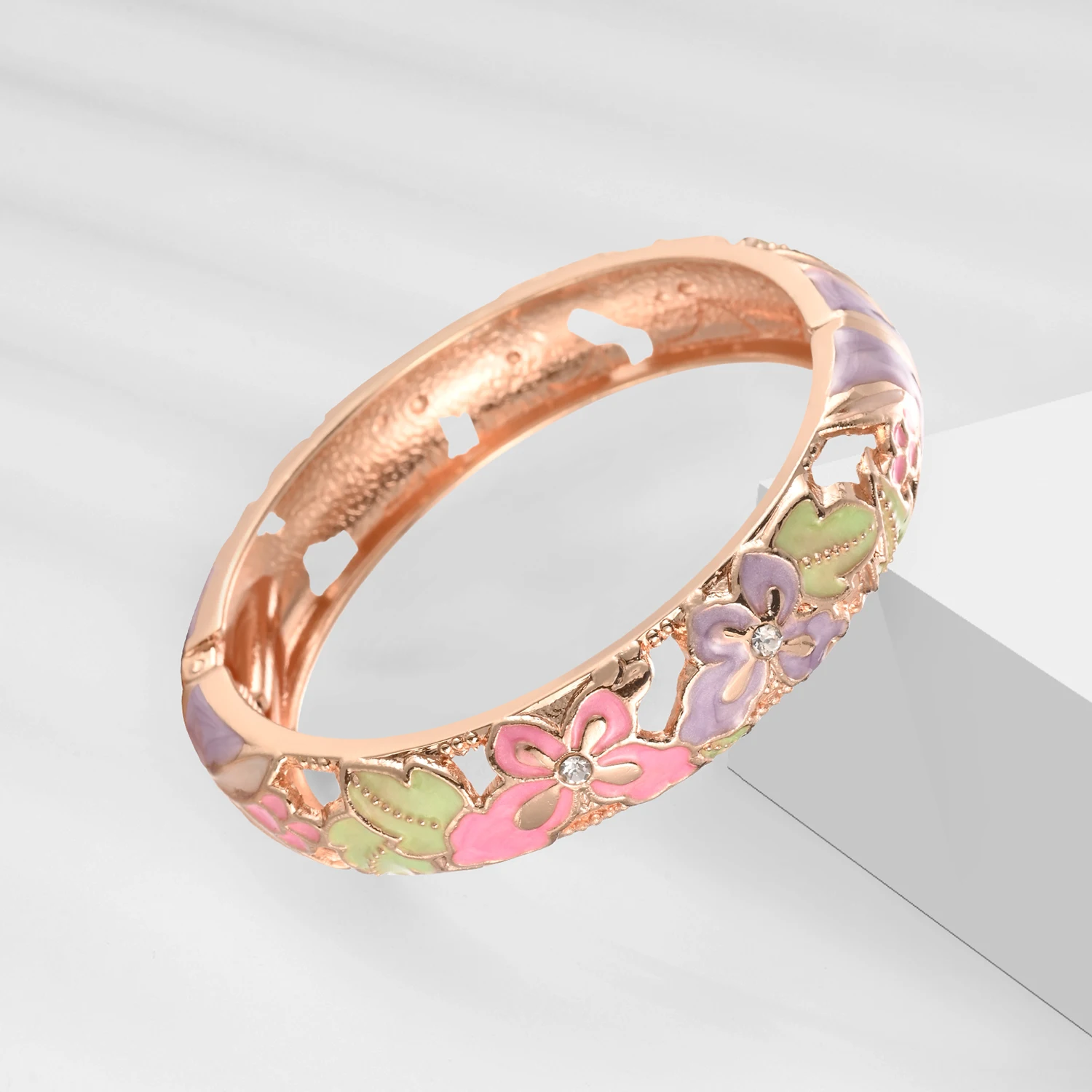 1/6 PCS Purple Enamel Bangle On Hand Cloisonne Bracelet For Women India Women\'s Hand Bracelets African Jewelry Hawaiian Bohemian