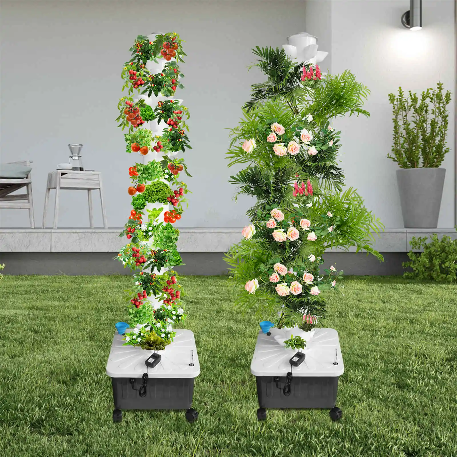 

60 Slots Hydroponics Growing Tower, 12-Layer Vegetable Planting Towers, Indoor Planter Vertical Plants Germination Kit