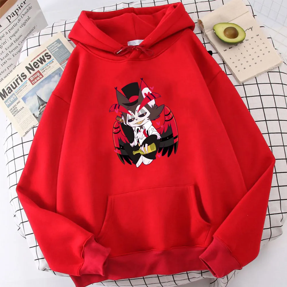 Anime Helluva Boss Hoodies Women Husk Manga Hazbin Hotel Sweatshirts Streetwear Cartoon Female Graphic Winter Clothing Tops