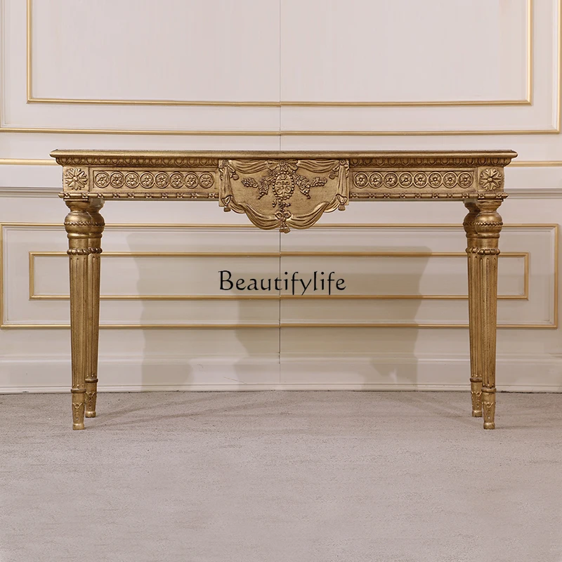 European court entrance table retro hand-carved entrance table