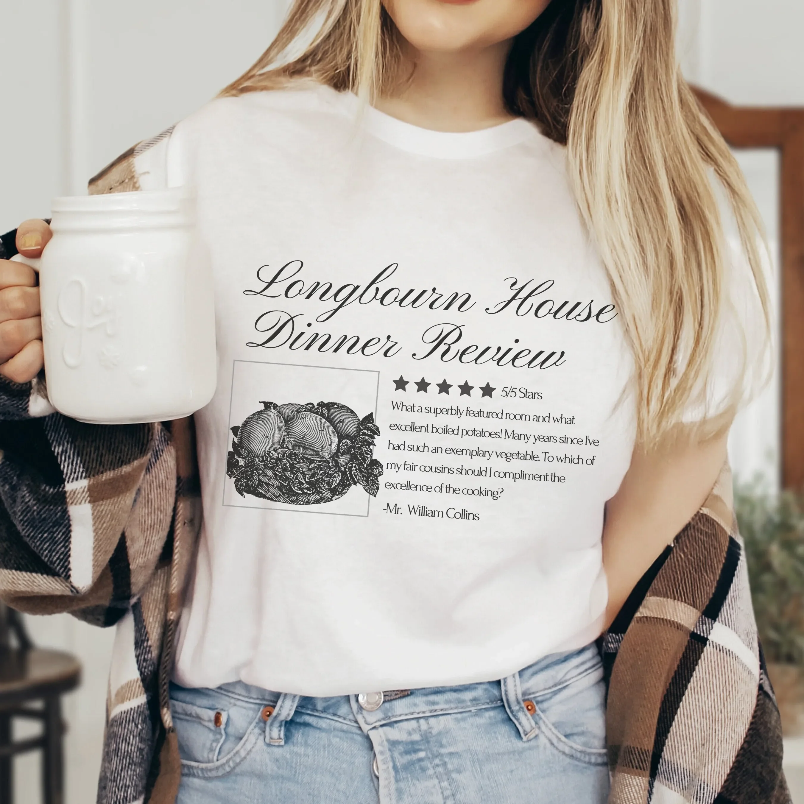 What Excellent Boiled Potatoes T Shirt Pride and Prejudice SweaT Jane Austen s Cottage Core Light Academia Book Lover