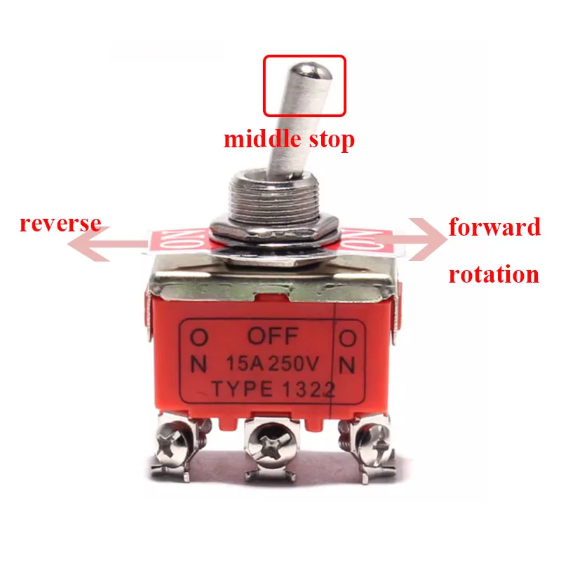 25W AC220V Geared Reduction Motor with 4GN Gearbox High Torque and Starting Capacitor + Switches Control CW CCW STOP Star