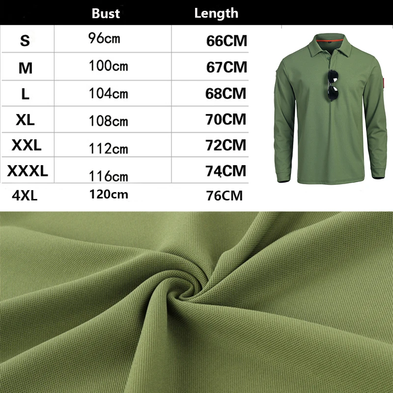 casual men polo shirts Tactical Military Men\'s long sleeve Shirt Solid Army Hunting Climbing Tee Shirt Quick Dry Breathable Tops