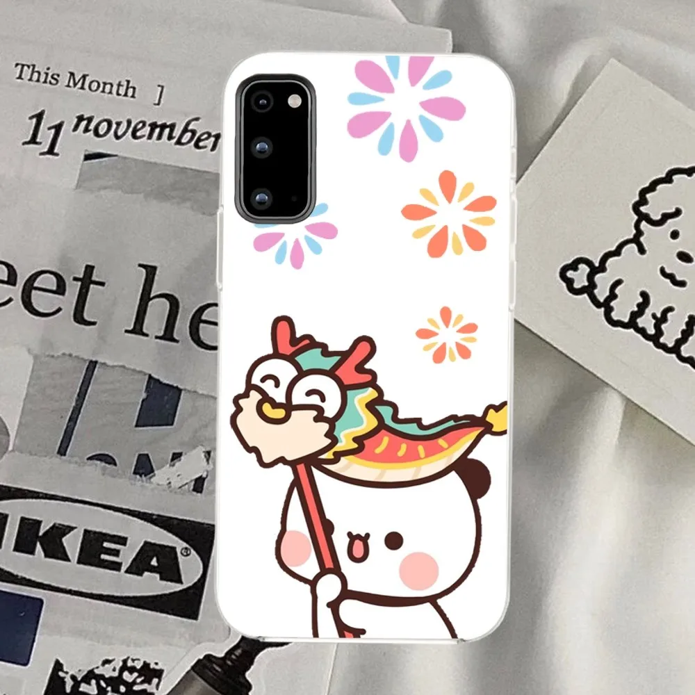 Cute Dudu Bubu Bear Phone Case For Samsung Galaxy S20 S22 S21 S23 Fe Lite A71 Plus Ultra Transparent Shell