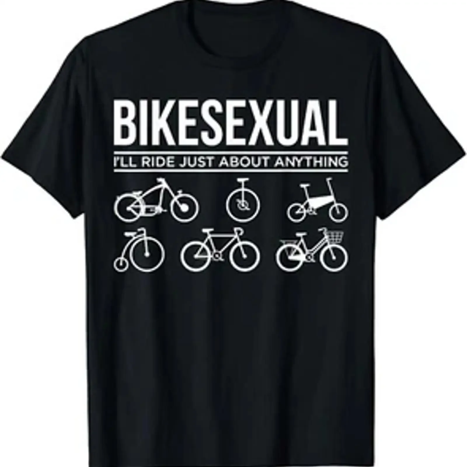Funny T Shirt Cycling Pride Bikesexual Bicycle Bike Sexual Riding  vintage Washed Top For Everyday Wear Breathable Versatile