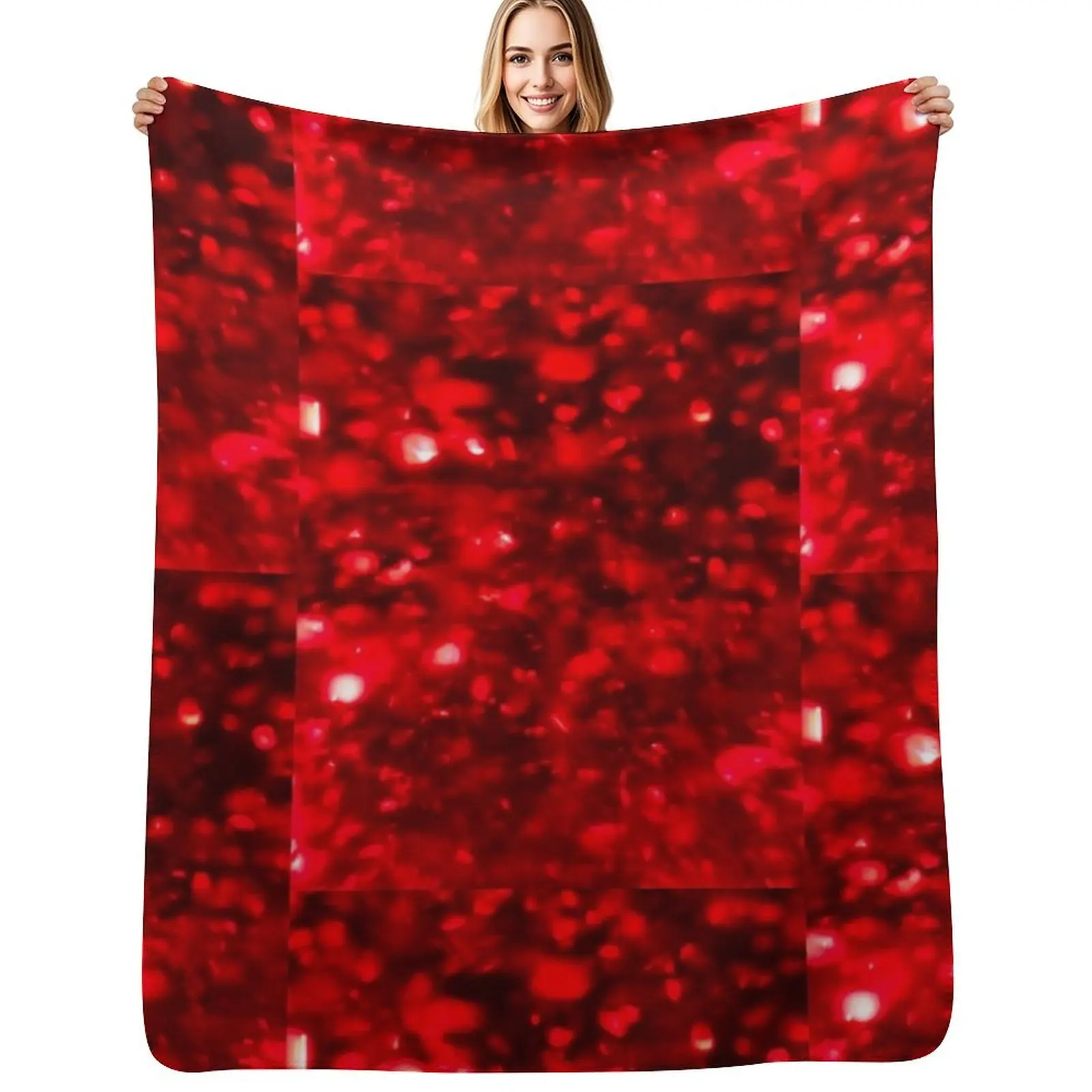 Sparkly Red Throw Blanket christmas decoration wednesday sofa bed Luxury Thicken warm for winter Heavy Blankets