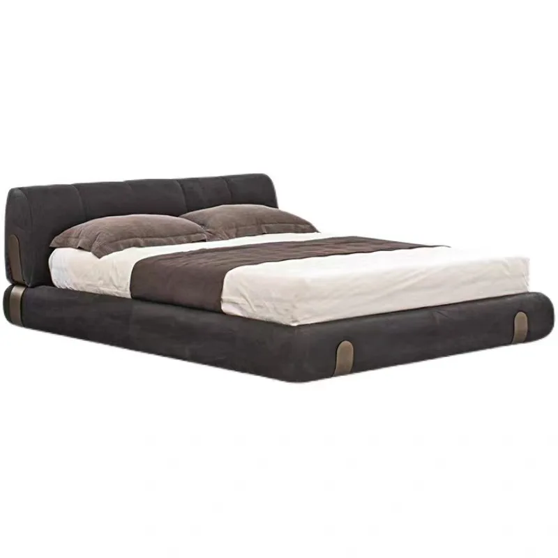 

Italian minimalist Internet celebrity light luxury bedroom bed, matte cloth bed