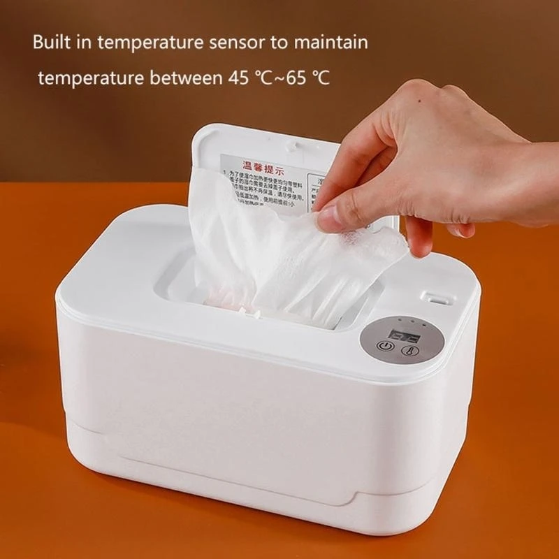 Newborns Baby Wipes Warmer Wet Towel Dispenser Diaper Napkins Heating Box Warming Machine with Night 15UB