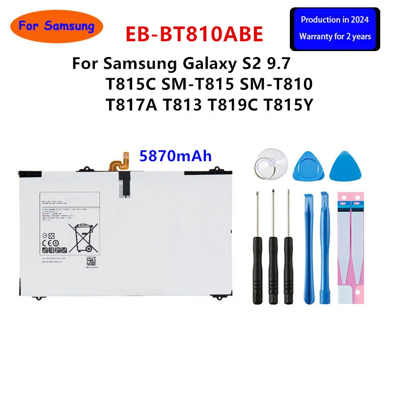 

Brand New EB-BT810ABE 5870mA Tablet Battery For Samsung Galaxy S2 9.7 T815C SM-T815 SM-T810 T817A T813 T819C T815Y +Tools