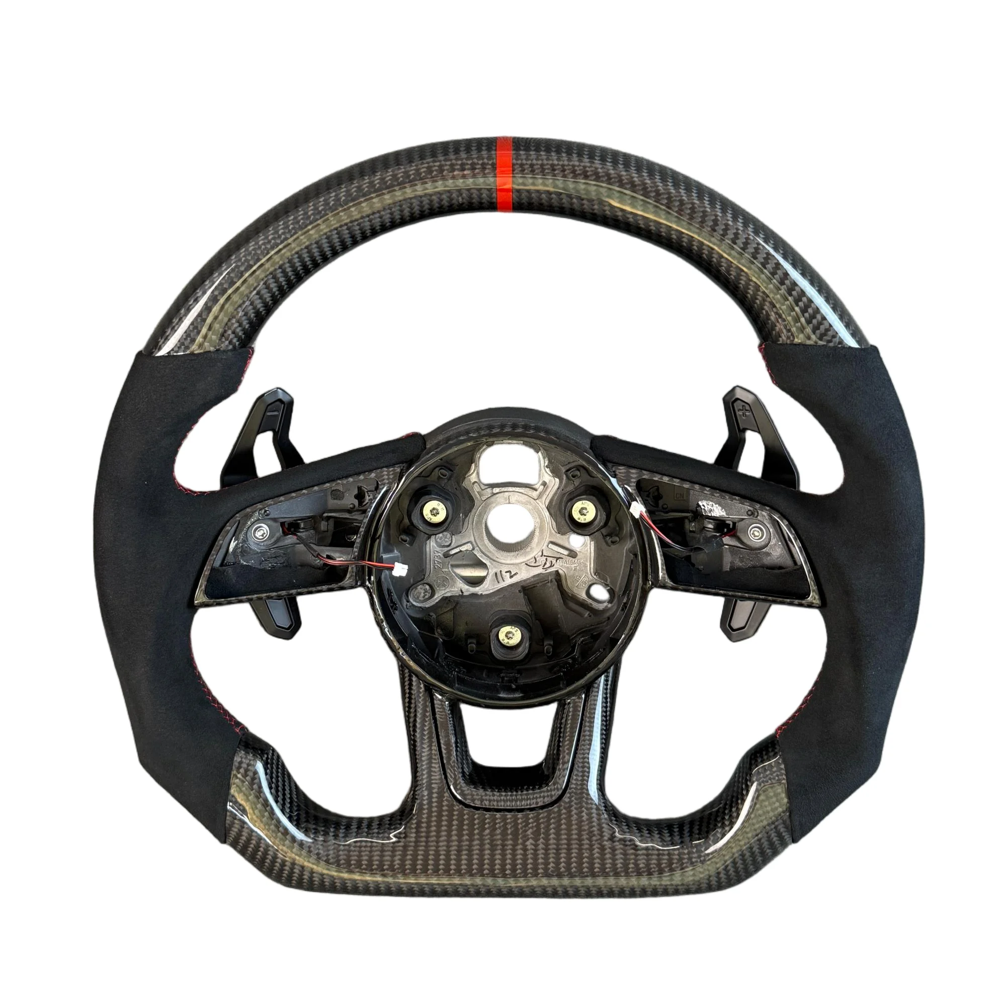 Custom Sports Carbon‑Fiber Steering Wheel with Paddle Shifters for Audi B9 A3 A4 A5 RS3 RS4 S3 S4 S5 A6 A7 A8 Q5 Q7 Q8