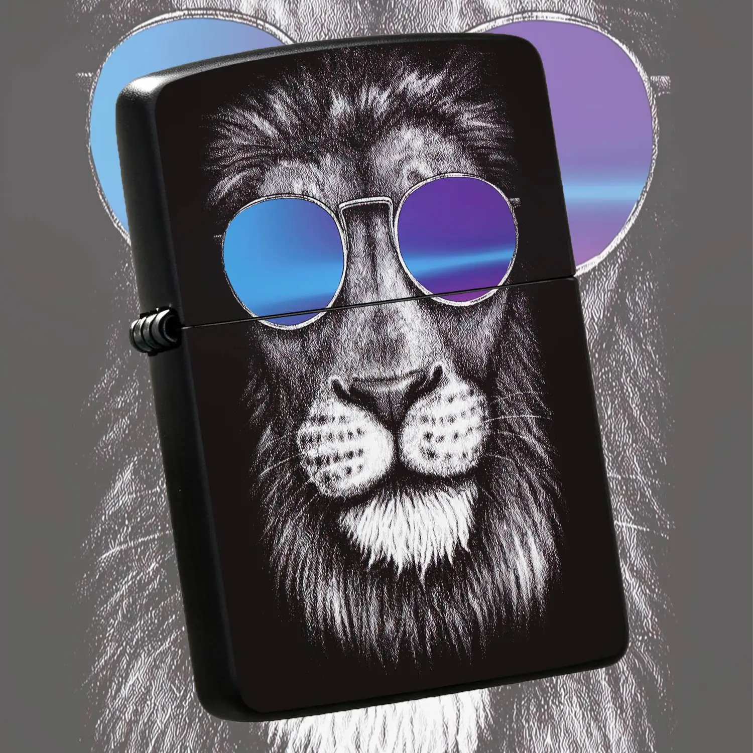 Creative Cool Lion With Sunglasses Pattern Portable Ignition Accessory, Stylish High Sense Of Ceremony Daily Carry Flame Item, Universal Multi-Scenario Practical Decorative Useful Gift For Friends Family Festive Home Ou A Humorous And Inter