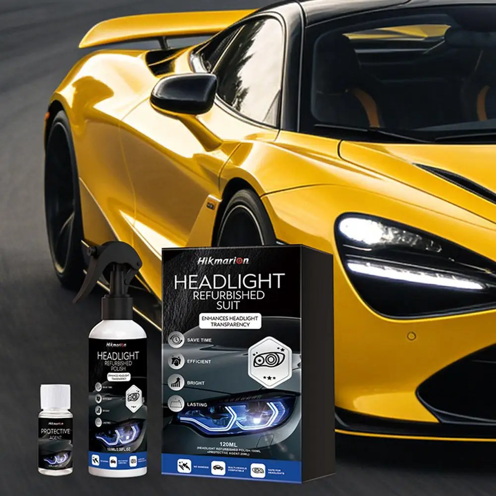 New Car Headlight Restoration Polishing Kit Headlamp Repair Kit Car Light Polisher Cleaning Spray Car Paint Refurbish Agent