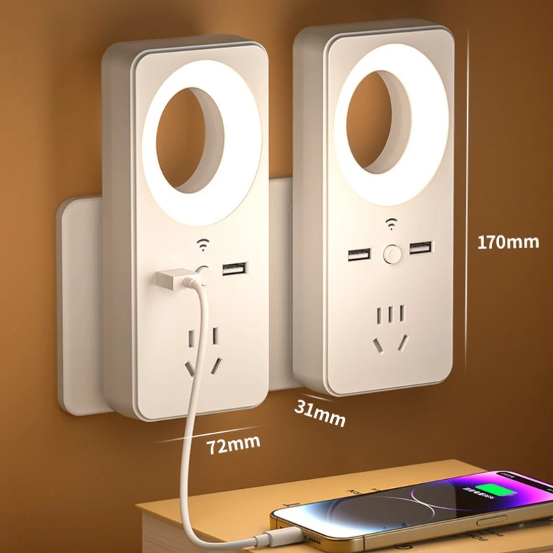 Night Lights Lamps Led Lamp USB Rechargeable with Socket Converter Lamp Eye Protection Light