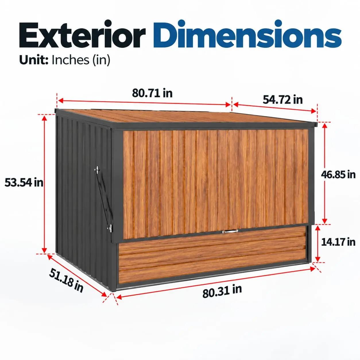 Outdoor Storage Cabinet Shed 7x4FT Steel Flip-Up Access Garden Tool Organizer, Customized