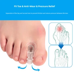 2pieces=1pair Toe Orthosis Clip Pads Big Foot Bone Care Tools Splitter Thumb Hallux Valgus Bunion Corrector Overlap Separators