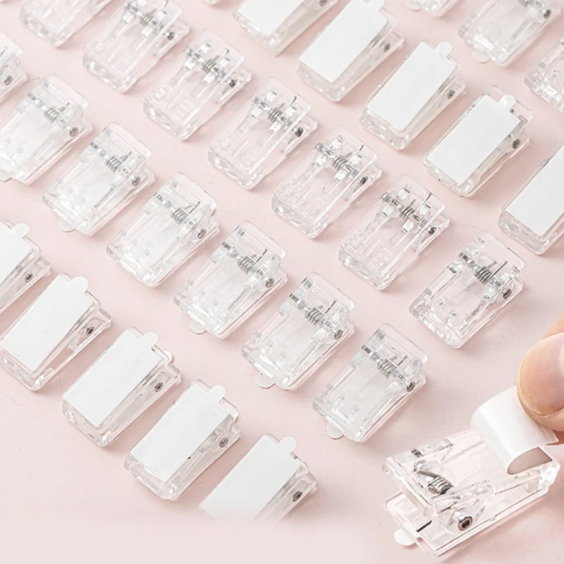 Bộ 50 Rõ Ràng Tự Dính Kẹp Tường Kẹp Thảm Kẹp Poster Móc Kẹp Có Dán Mặt Sau Cho Note Ảnh trang Sức Giọt