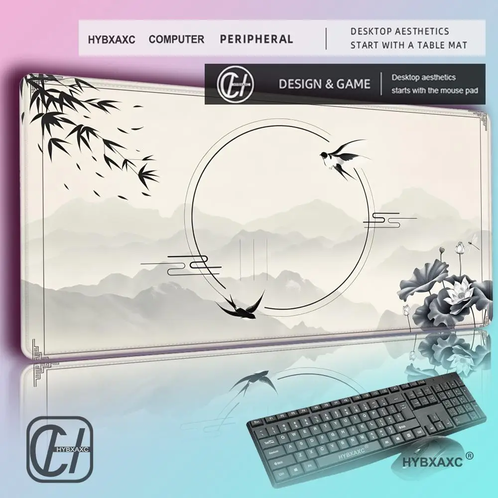 

HYBXAXC Mouse Pads Chinese Style Art Table Mats Computer Mousepad Company Big Desk Pad 120x55cm Large Gamer Mousepads Mouse Mat