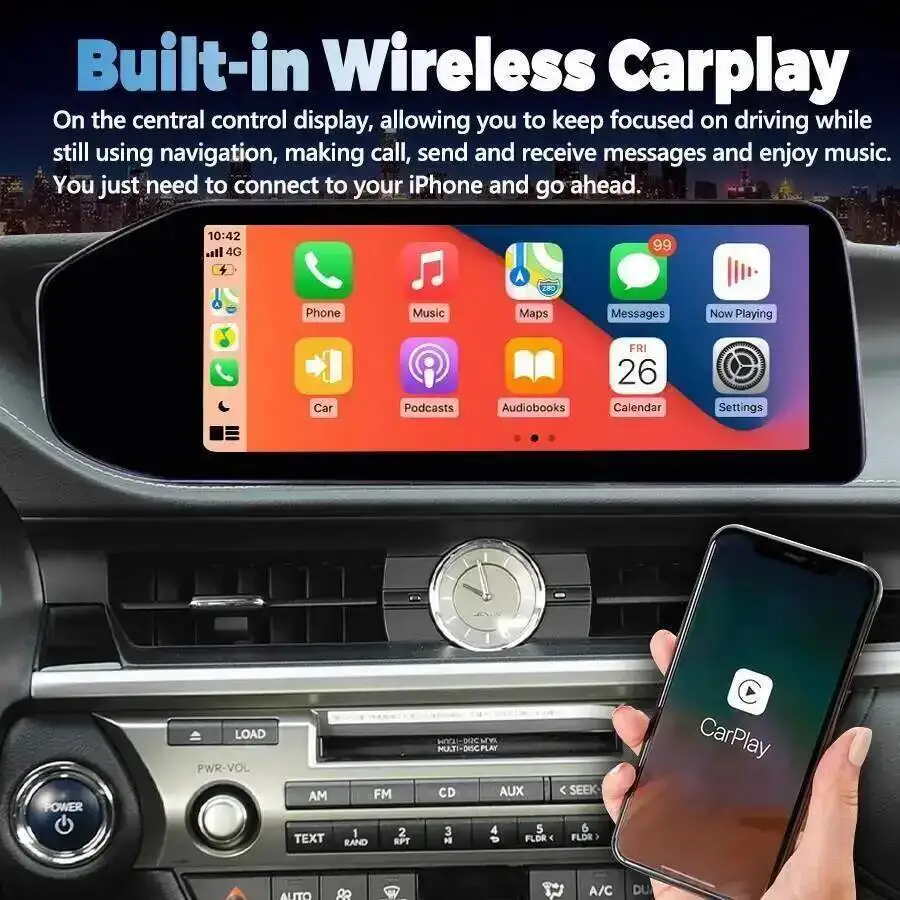 

4G HU 12,3-дюймовый Android 14 Navi стерео Qled экран для Lexus ES ES300 ES250 ES350 ES300h 2013-2017 автомобильный мультимедийный видеоплеер