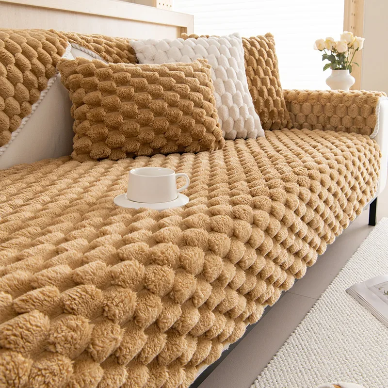 Plüsch warme Sofa kissen matte Winter verdicken weiche Couch bezüge Handtuch Anti-Rutsch-Universal Wohnzimmer Haustiere Kind weiche Sofa decke