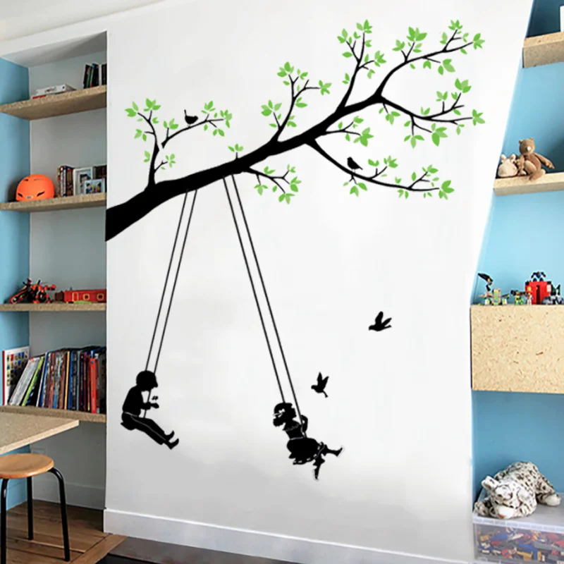 Children's Swing Removable PVC Wall Sticker Room Living Room Bedroom Beautification Decorat Moisture-proof Anti Fouling Sticker