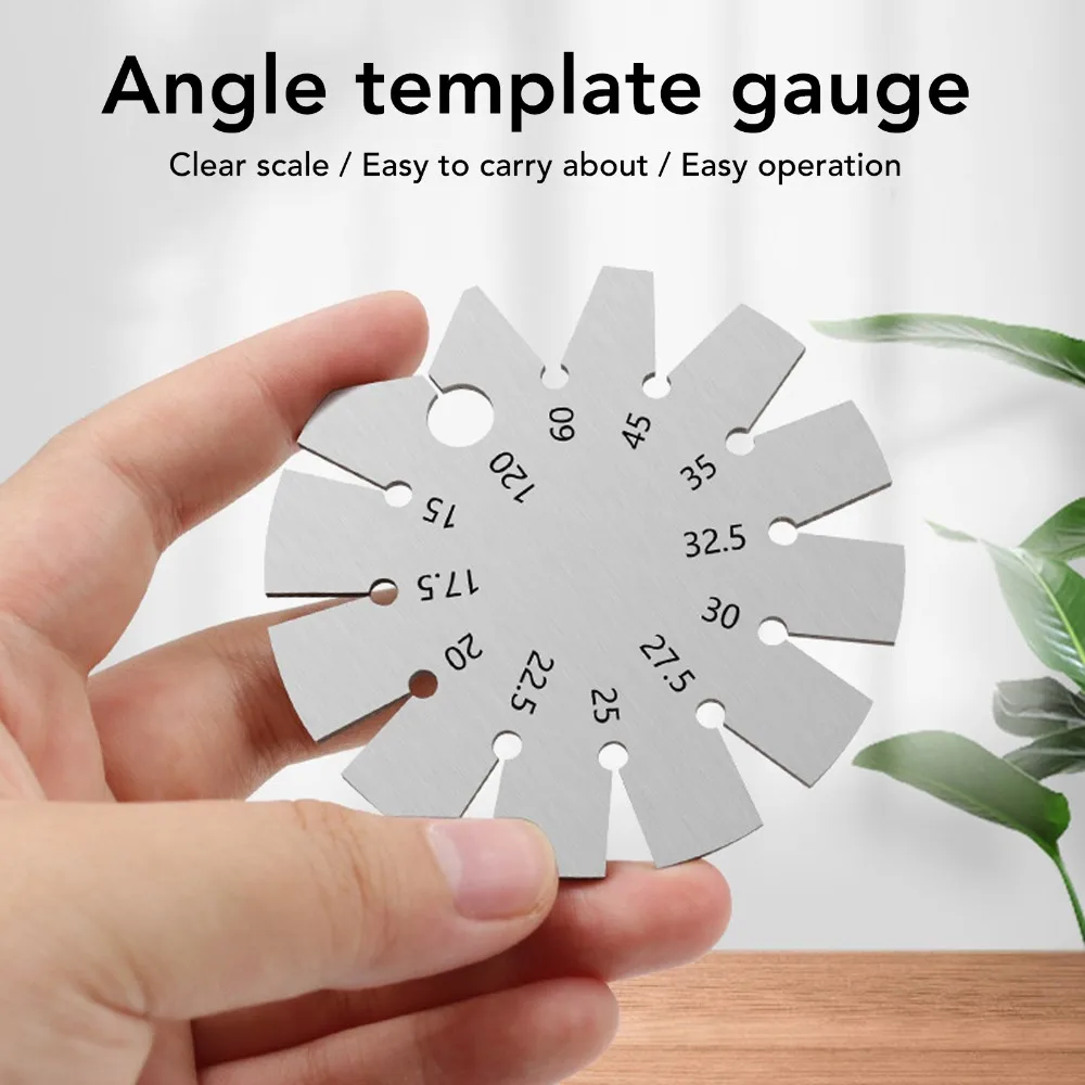3pcs Convenient Stainless iron Bevel Gauge Round Shape 15-120 Degree Axe Angle Gauge Silver Angle Finder Edge Checking