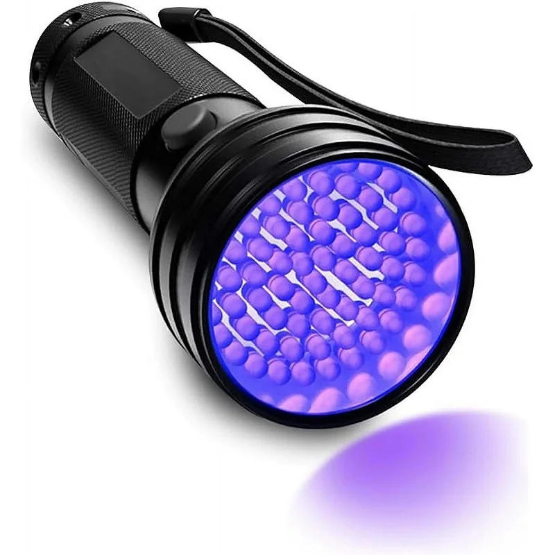 395nm UV Flashlight Black Light Waterproof 51 LED Flashlight Set with AA Battery for Home & Hotel Inspection Pet Urine Detector