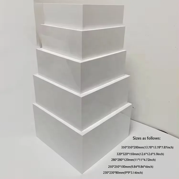 White Acrylic Riser Stand Buffet Table Food Display Stands Nesting Dessert Risers Cube Lucite Display Box for Wedding Party