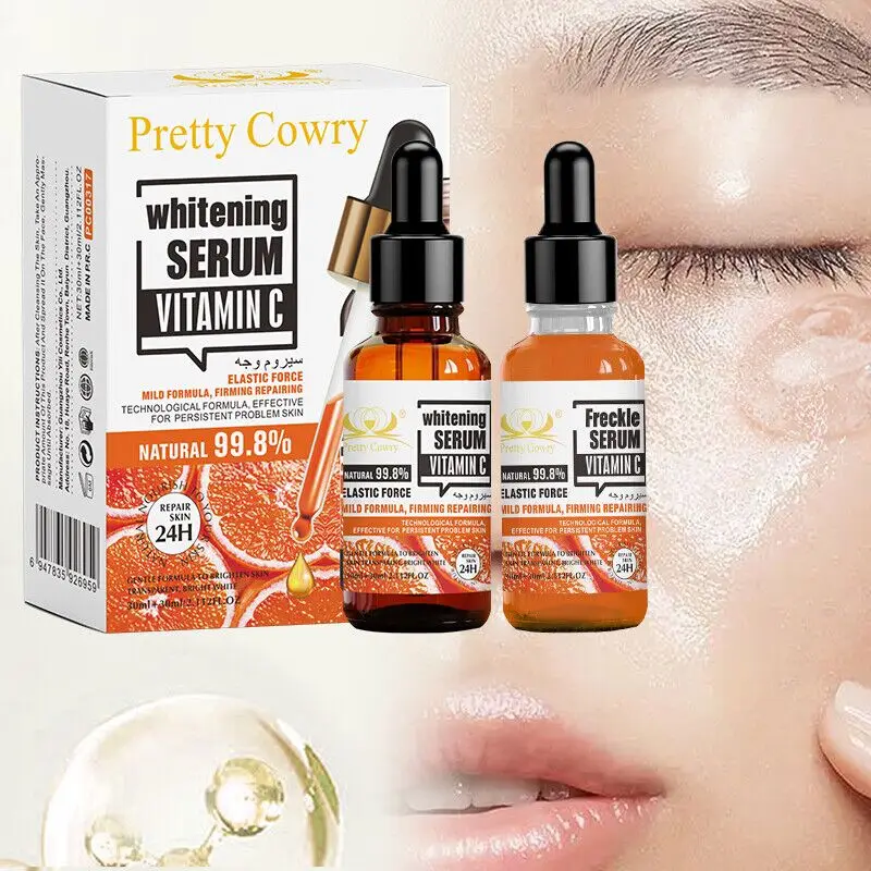 Pretty Cowrry VC Brightening & Spot Removal Serum Hellt den Hautton auf, verblasst dunkle Flecken und hinterlässt die Haut glatt und raffiniert