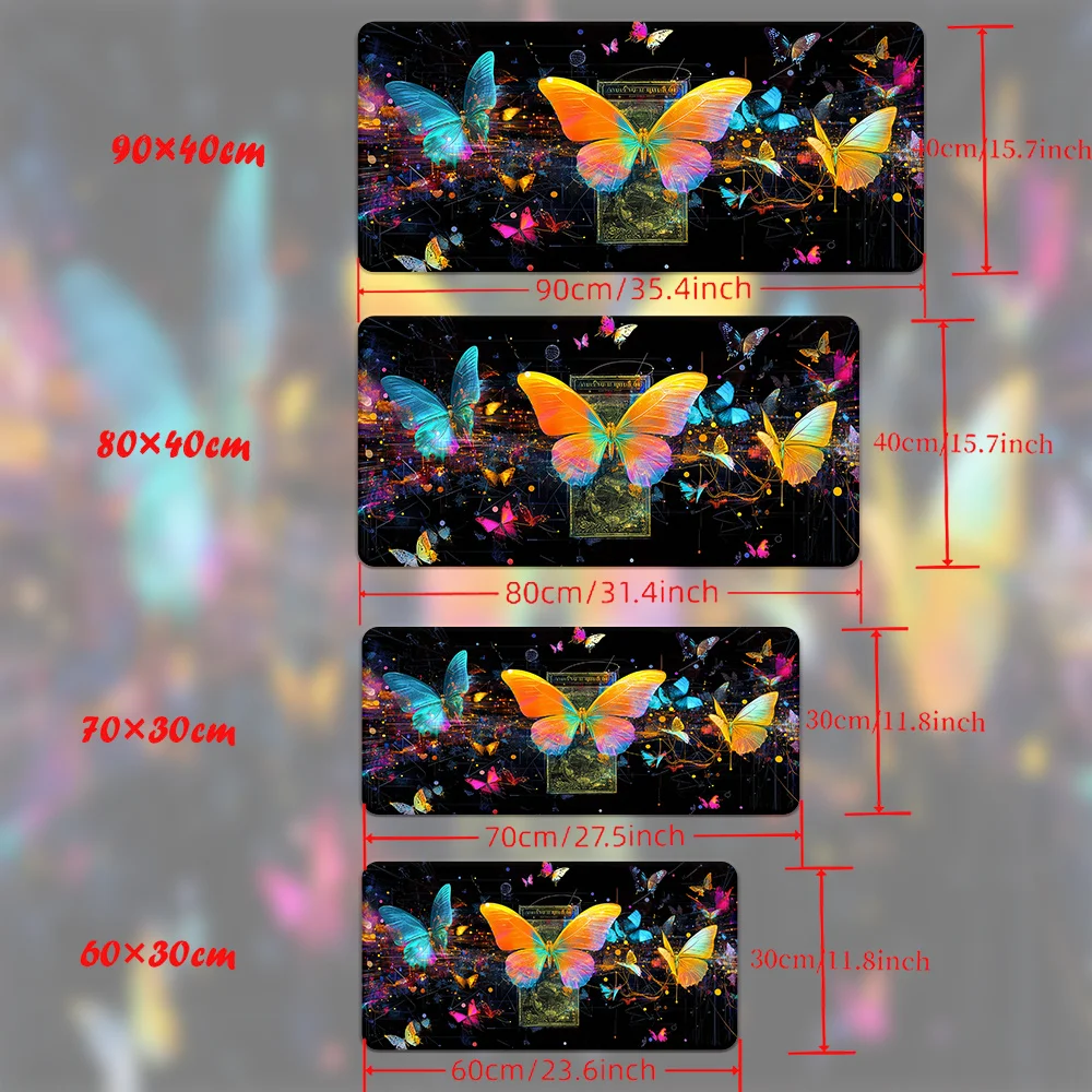 

1 шт. коврик для мыши с геометрическим рисунком бабочки, нескользящий резиновый настольный коврик для офиса и игр, водонепроницаемый коврик для клавиатуры и мыши с натуральным натиранием