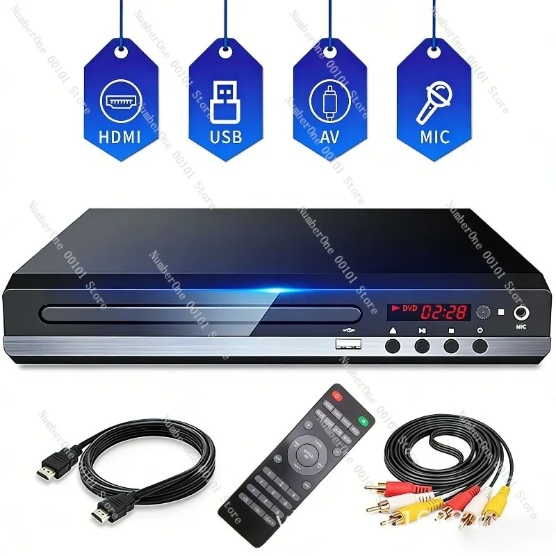 High-definition Home DVD Player, EVD and Mini CD Player, Children’s VCD Compatible, Compact Home Entertainment Device