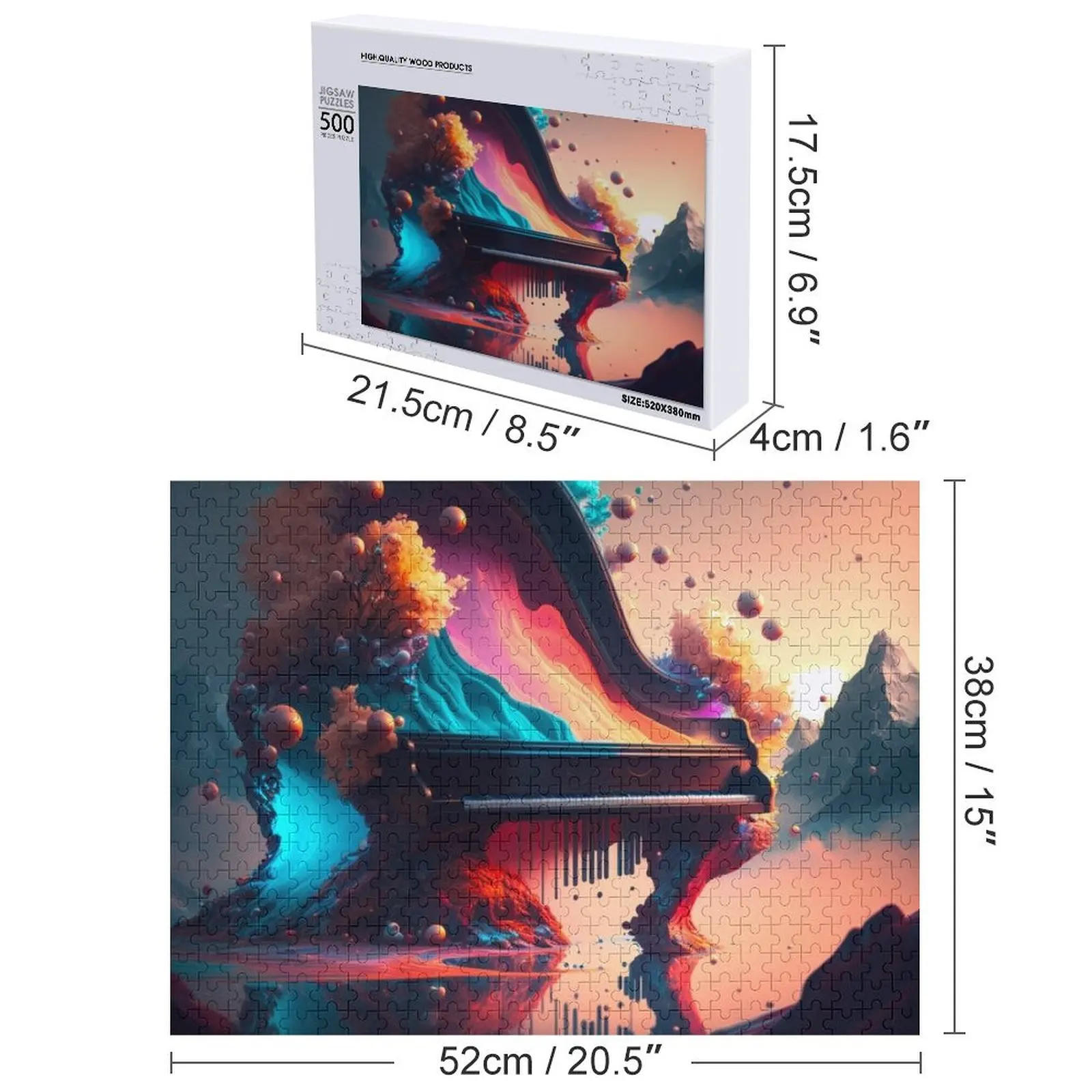 Trippy Piano Jigsaw Puzzle Customized Toys For Kids Customized Gifts For Kids Puzzle