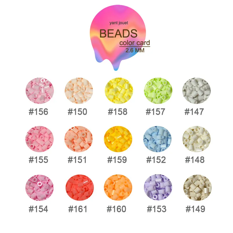 2.6mm yant jouet candy Beads 1000pcs 15colors Macarons kids hama beads perler beads diy Puzzles high quality Handmade gift toy