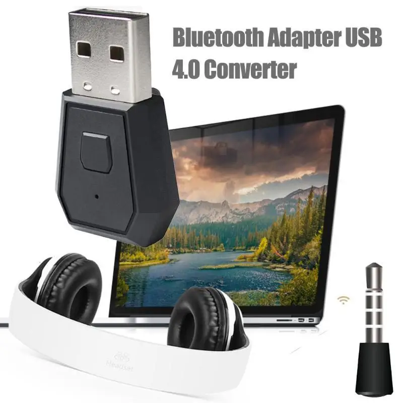 Adaptador Bluetooth USB para PS4, controlador de juego para consola, auriculares, Dongle inalámbrico, transmisor Bluetooth con micrófono