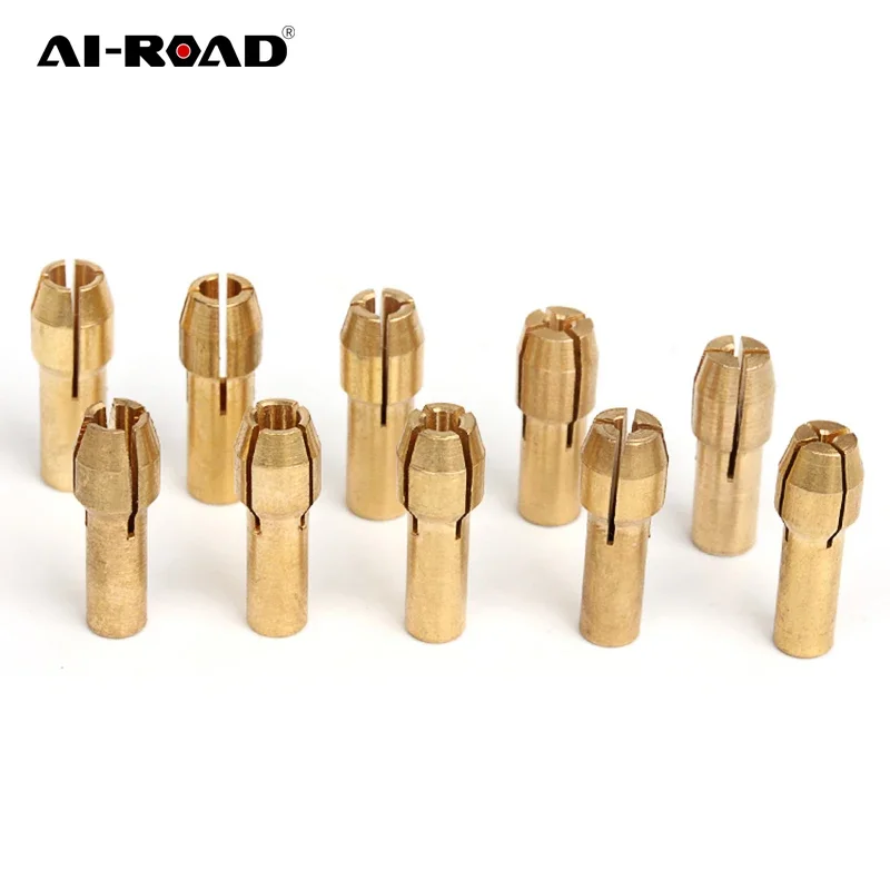 10 Pz/set Mandrini Per Trapano Adattatore 0.5mm-3.2mm Mini Mandrini Per Dremel Mandrino Adattatore Micro Pinza In Ottone Per Utensile Rotante di