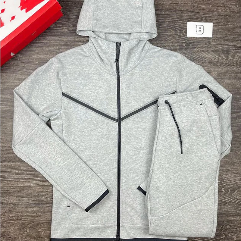 Spring Autumn Men\'s Tracksuits Cotton Sportswear Pants 2-Pieces Hoodie Sportswear Suit