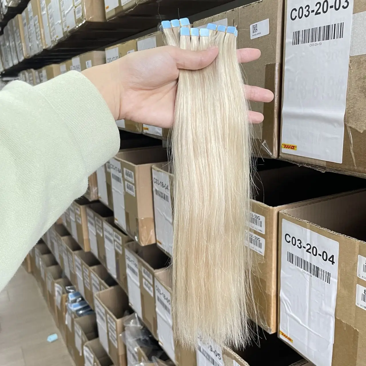 تسليط الضوء على شريط أشقر صغير الشعر التمديد مستقيم 12-24 بوصة شريط سلس الشعر البشري 10 قطعة/الحزمة