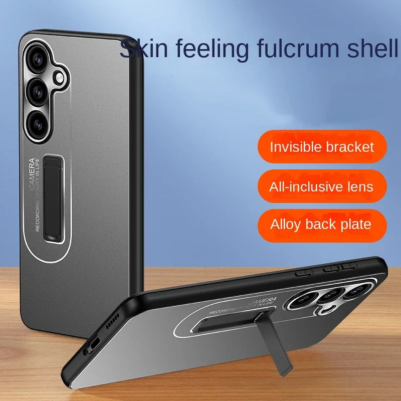 

Kickstand Metal Phone Case for Samsung Galaxy S24 S23 Ultra S24 Plus Silicone Bumper Shockproof Hard Back Cover Protective Case