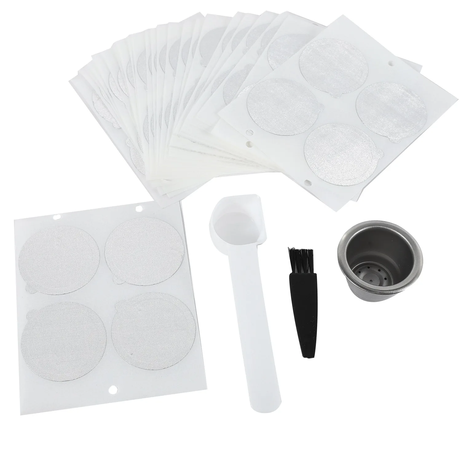 1 cialde 100 guarnizioni Capsule di caffè Nespresso riutilizzabili in acciaio inossidabile riutilizzabili per macchina Nespresso macchina per caffè Espresso tazza