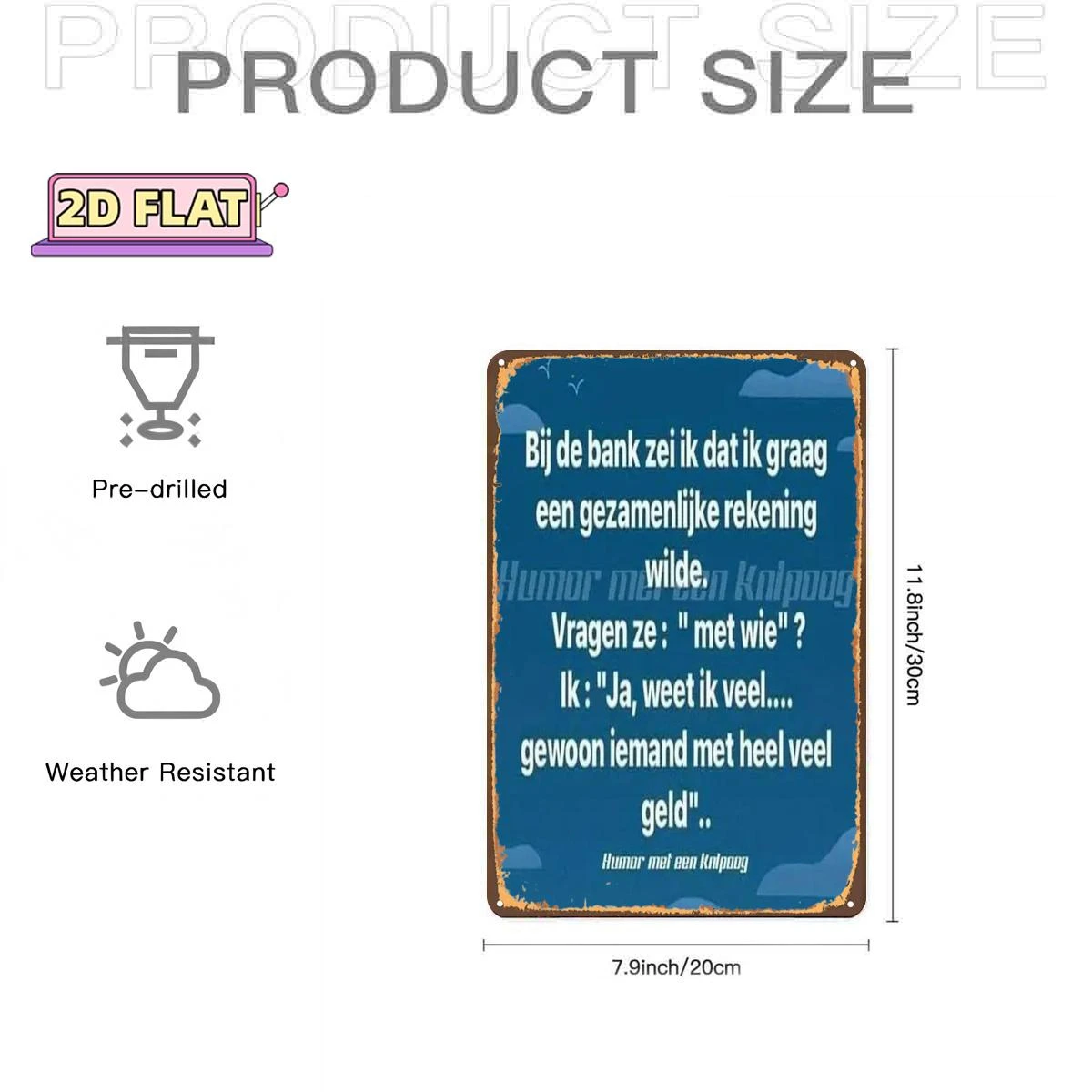2D Metal Sign Bank Joke Quote Tin Poster 8x12 Inch Wall Art Decor for Room Restaurant Bar Garage