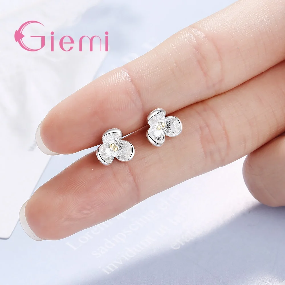 New Fashion Flower Stud Earing Women Daily Jewelry 925 Sterling Silver Cubic Zircon Earrings For Women Oorbellen Joyas