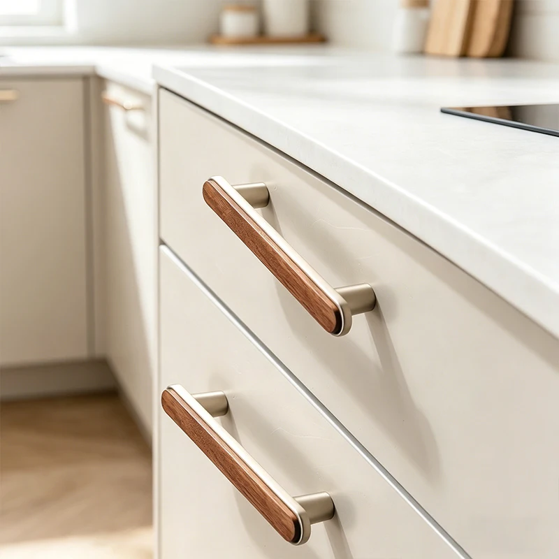 New Chinese Mid-Century Luxury Wooden Cabinet Long Handles Modern Premium Pulls for Wardrobe Drawer Shoe Cabinet Furniture Knobs