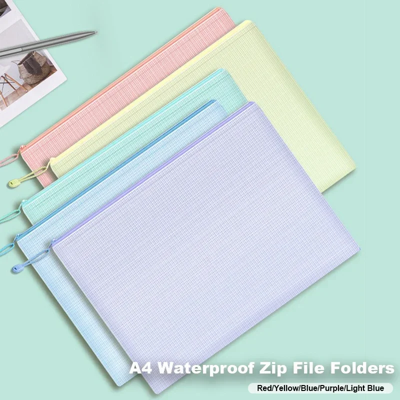 A4 Storage File Folder Mesh Zipper Pouch 1/2Pcs Document Bag Zip File Folder School Office Stationery Desk Organizer Accessoires