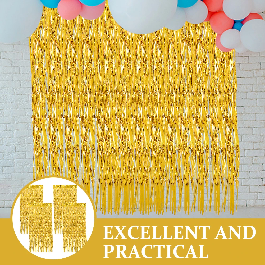 

2M Bright Rain Silk Door Curtain Fringe for Venue Baby Shower Wedding Tinsel Foil Curtains Streamers