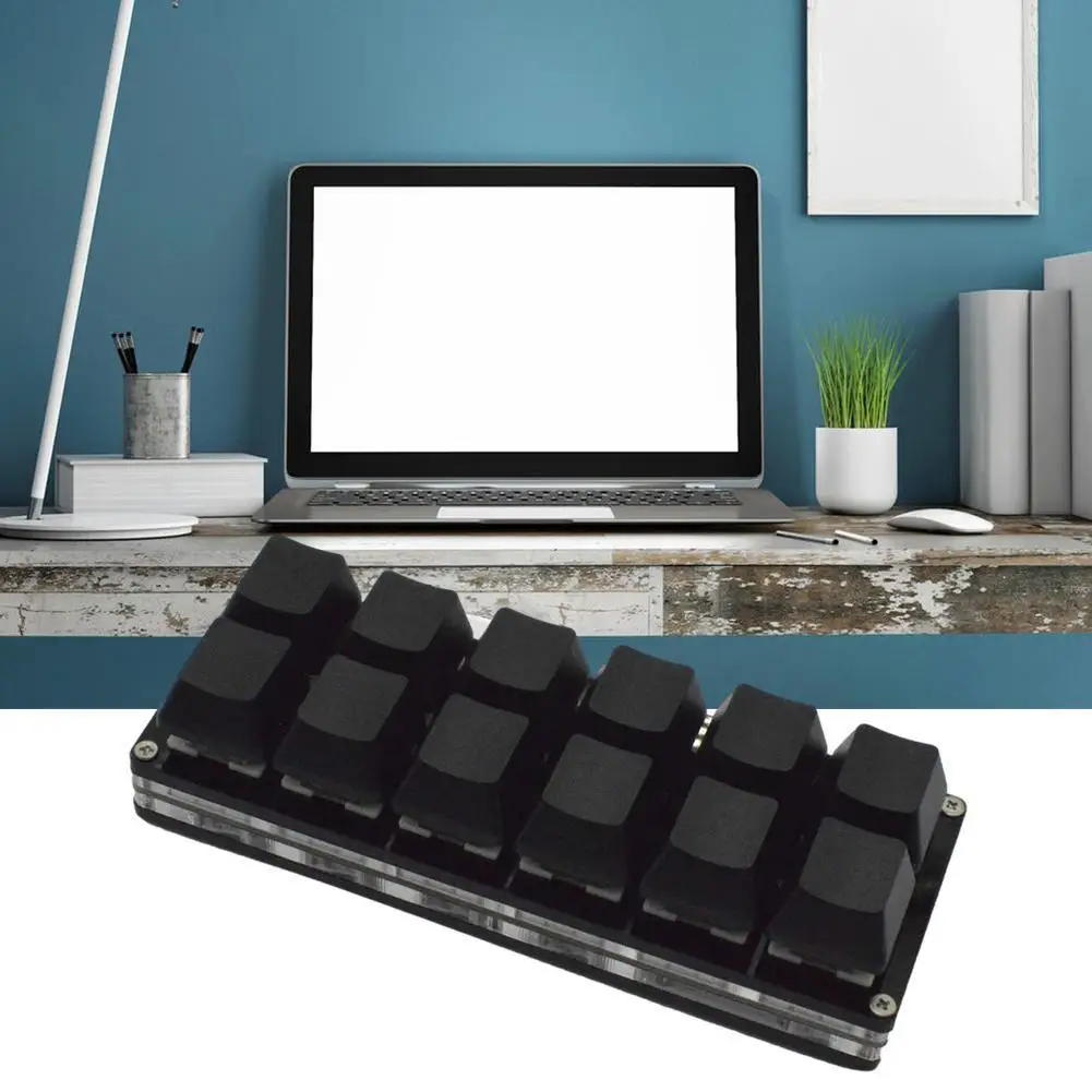 

12 Keys Mini Mechanical Keyboard One Handed Keypad Usb Wired Keypad Programmable Macro Hot Swappable Keyboard For Gamin P0o0