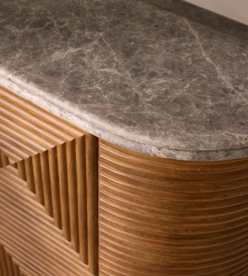 Exquisite dining room cabinets marble oak storage sideboards
