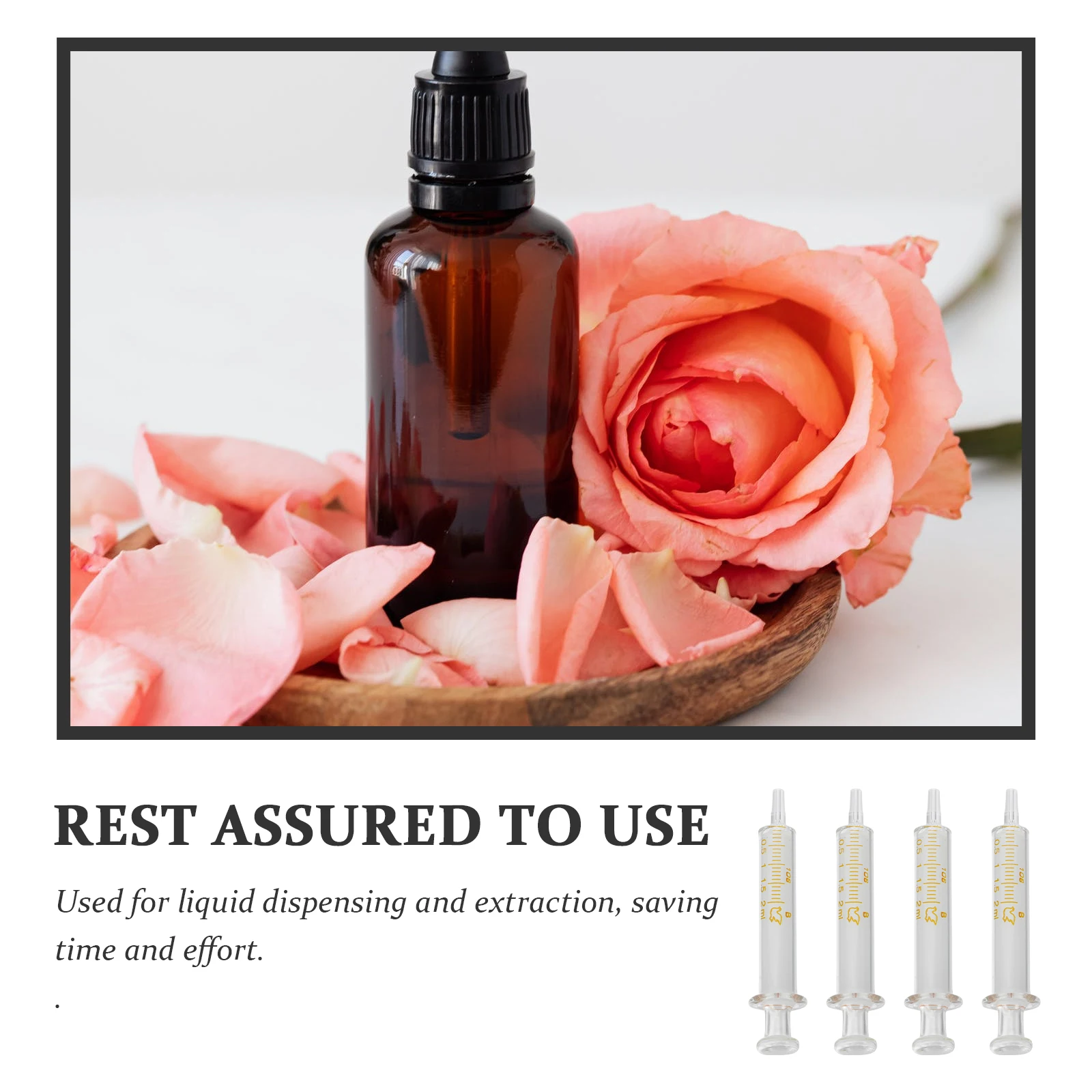 

4 PCS Glass Syringe Perfume Sub-packaging DIY Lip Gloss Accessory Essence Packing Tool Essential Oil Auxiliary Scale Dispensing