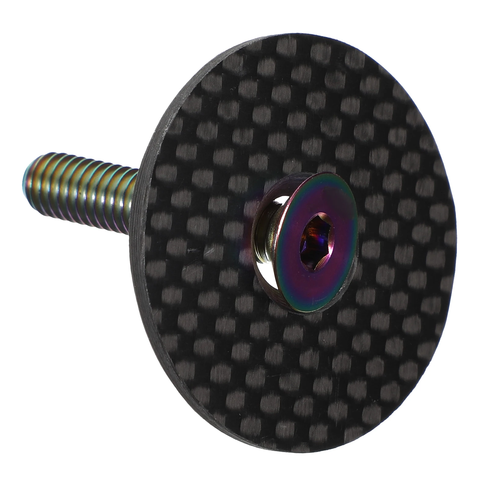 

Carbon Fiber Titanium Headset Cap for Road Bikes Black Fork Easy Install Uninstall Bowl Cover Hat Screws Accessories Bike